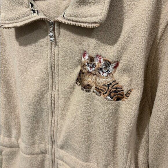 THE BRADFORD EXCHANGE VINTAGE CAT EMBROIDERED ZIP UP - Picture 7 of 7